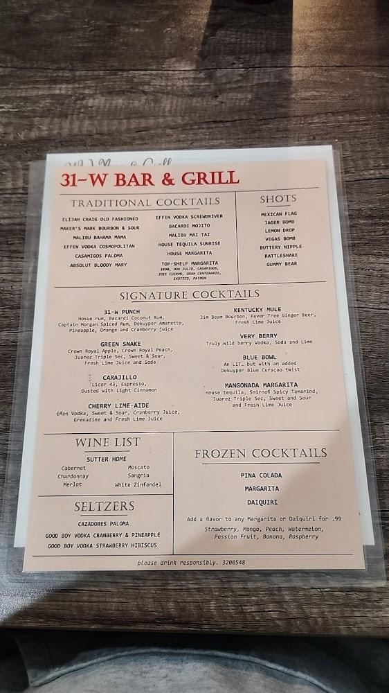 31W Bar and Grill Menu image 3